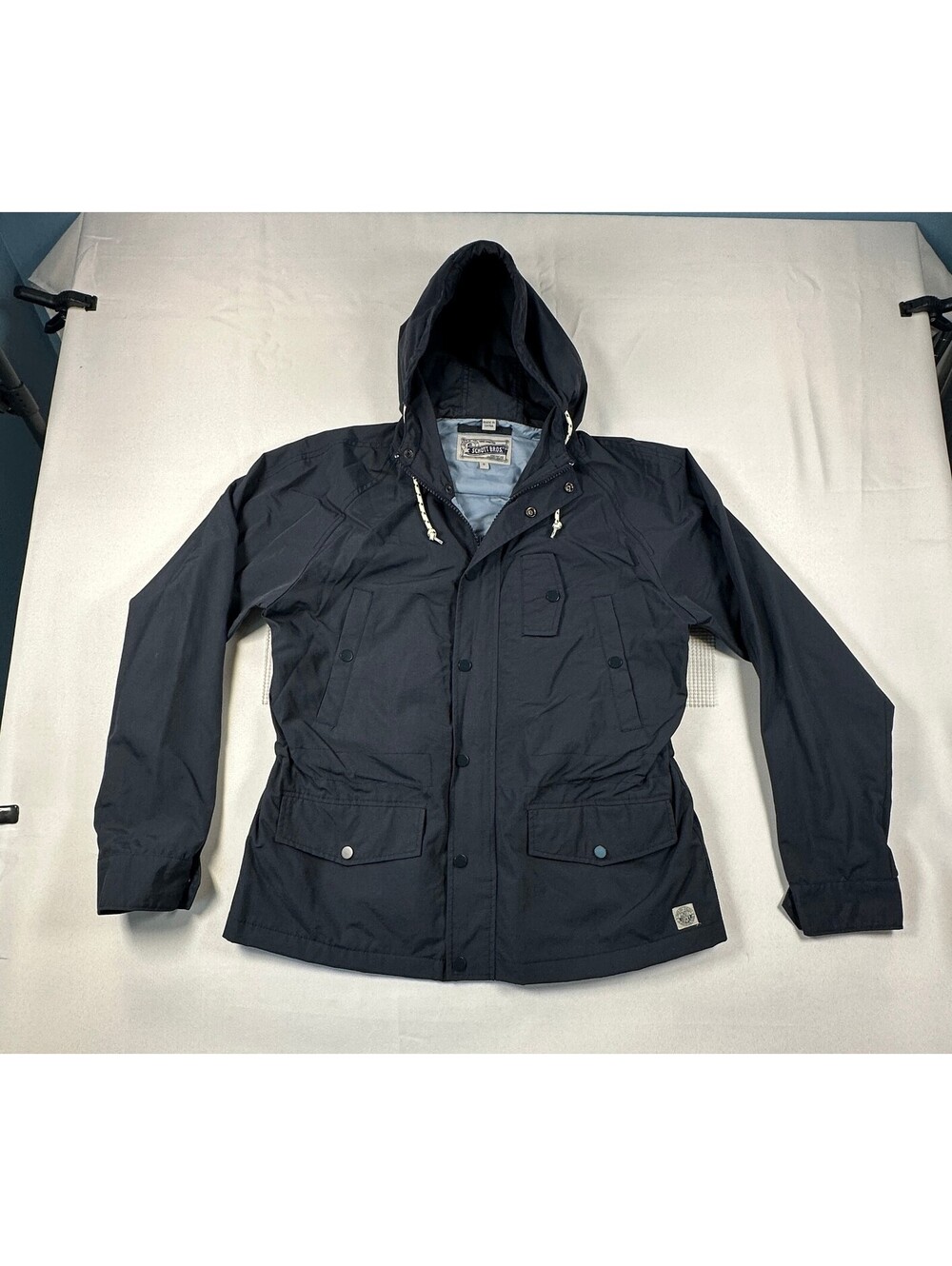 Schott NYC Lucky Brand Hooded Field Jacket Men's Size Small Navy Blue Parka